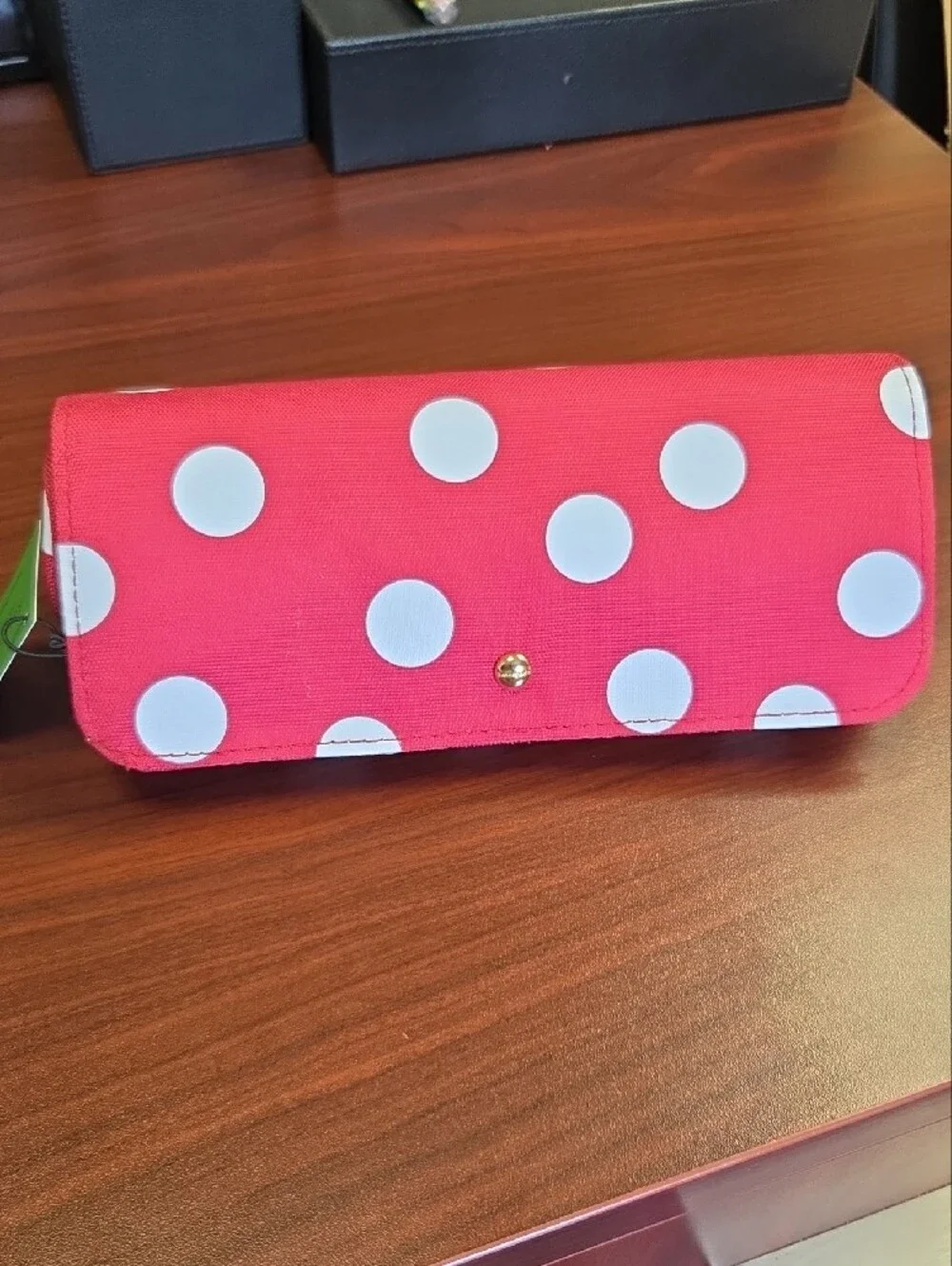 kate spade Burgundy and White Polka Dot Travel Organizer